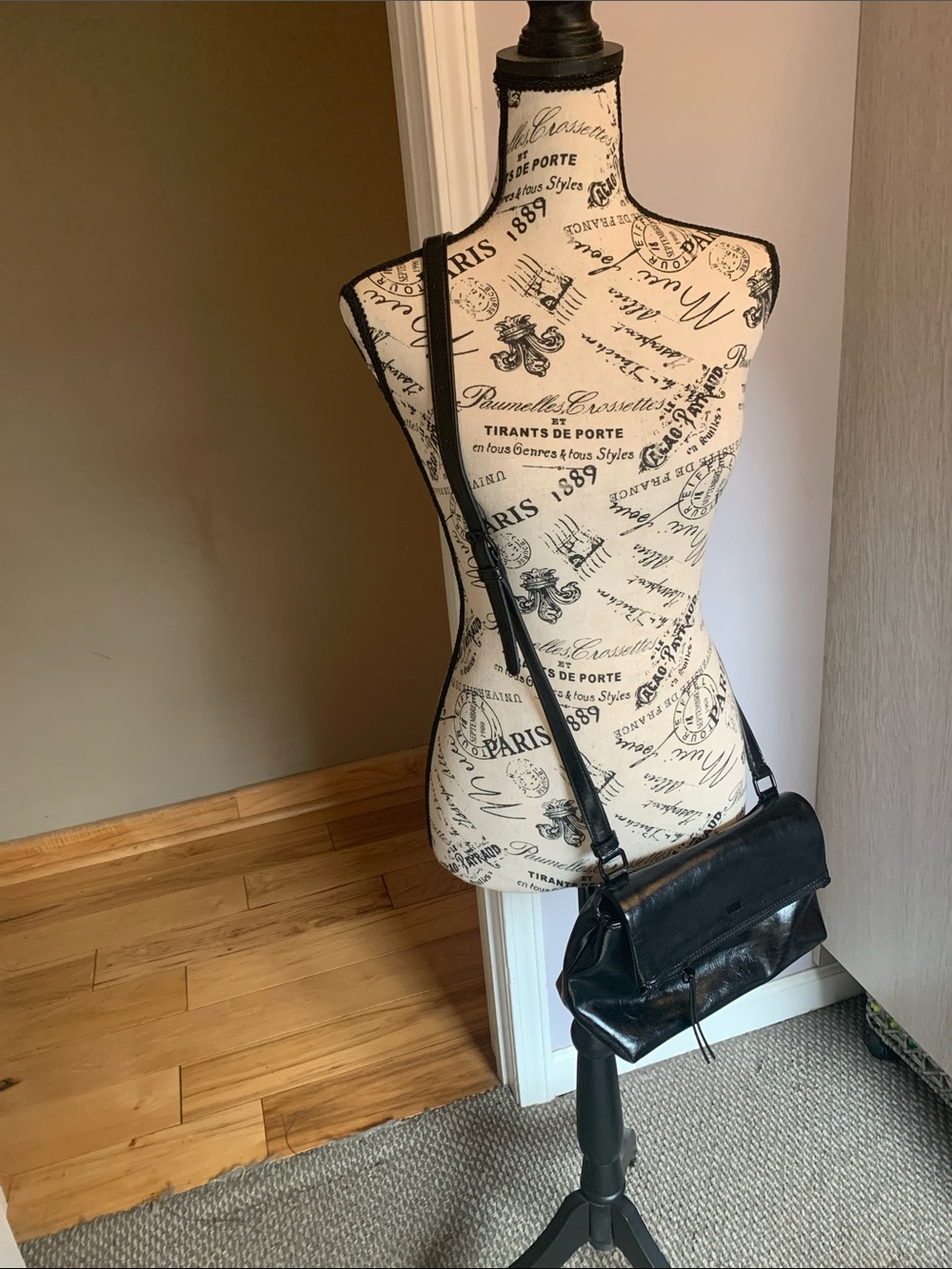 DKNY Black Leather Crossbody Bag